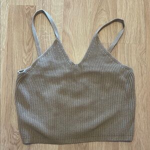 Frye Tan Ribbed Sweater Tank